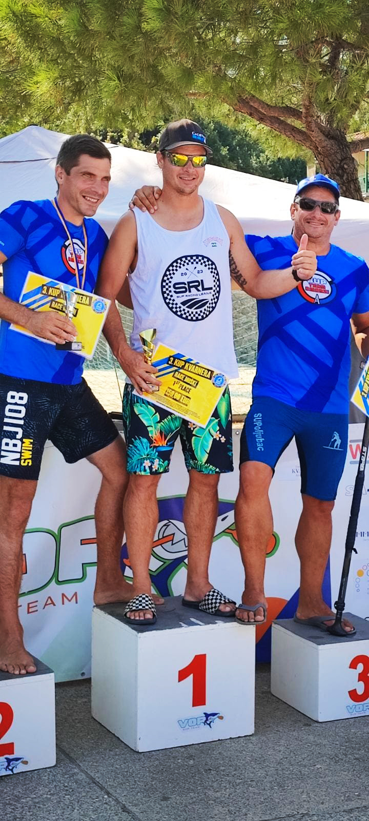 Amanzi SUP Team in SRL na zmagovalnem odru! 1. Rok Puvar 2. Mile Gaće&scaron;a 3. Goran Smirčić