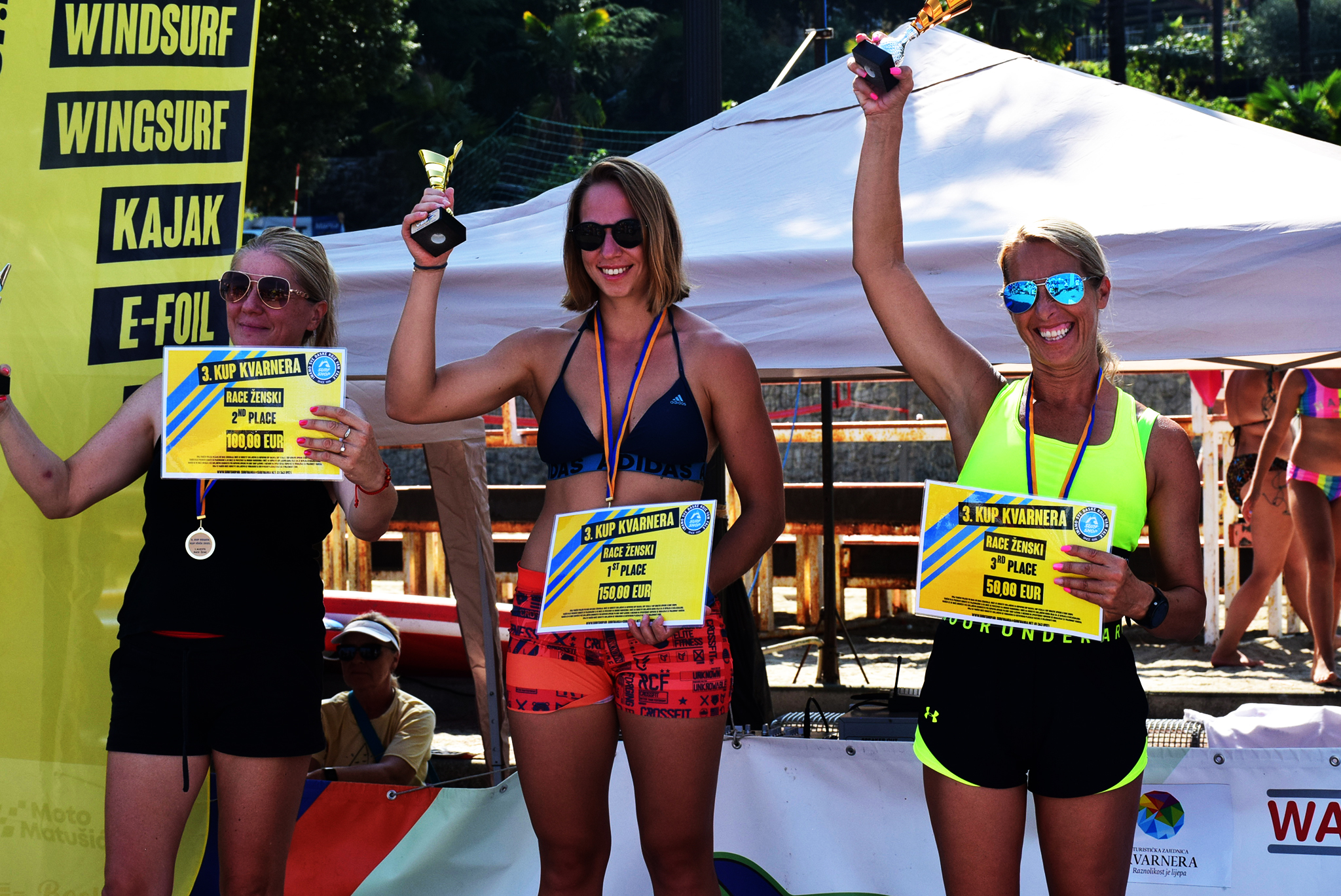 Kvarner SUP Cup winners - Gabrijela Bađun (Amanzi SUP Team) 1st with Amanzi Oroshi, Stanislava Laginja (VOP Sup Team) 2nd with Amanzi Race 14